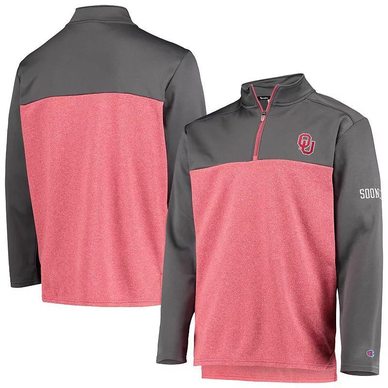 Mens Champion Crimson Oklahoma Sooners Gameday Quarter-Zip Jacket Product Image