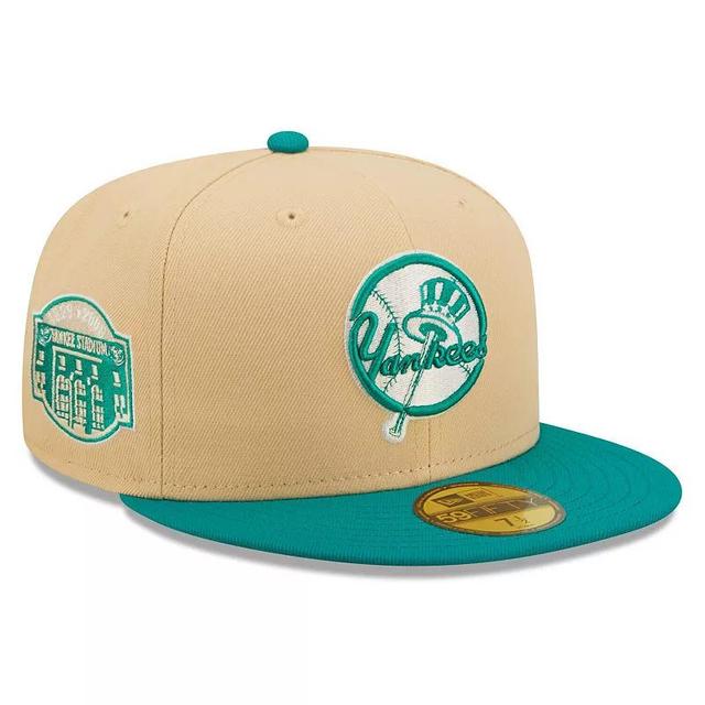 Mens New Era Natural/Teal New York Yankees Mango Forest 59FIFTY fitted hat Product Image