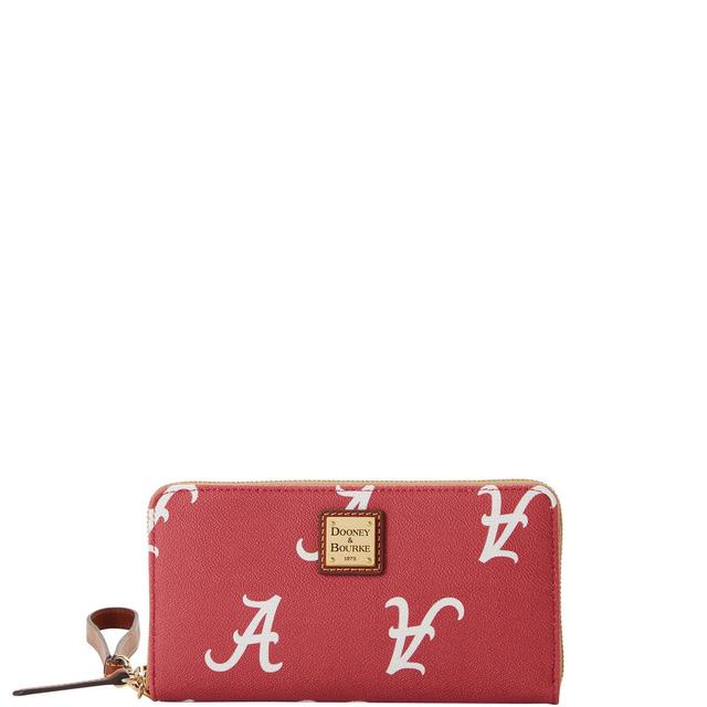 Dooney & Bourke Womens Collegiate University of Alabama Large Zip Around Coated Cotton Wristlet in Rouge Product Image