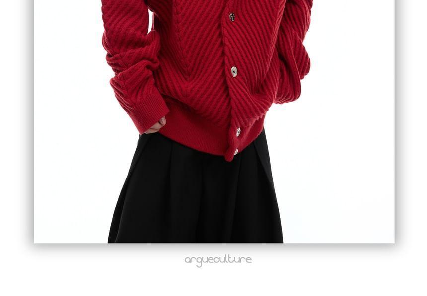 Couple Matching V-Neck Plain Cardigan Product Image