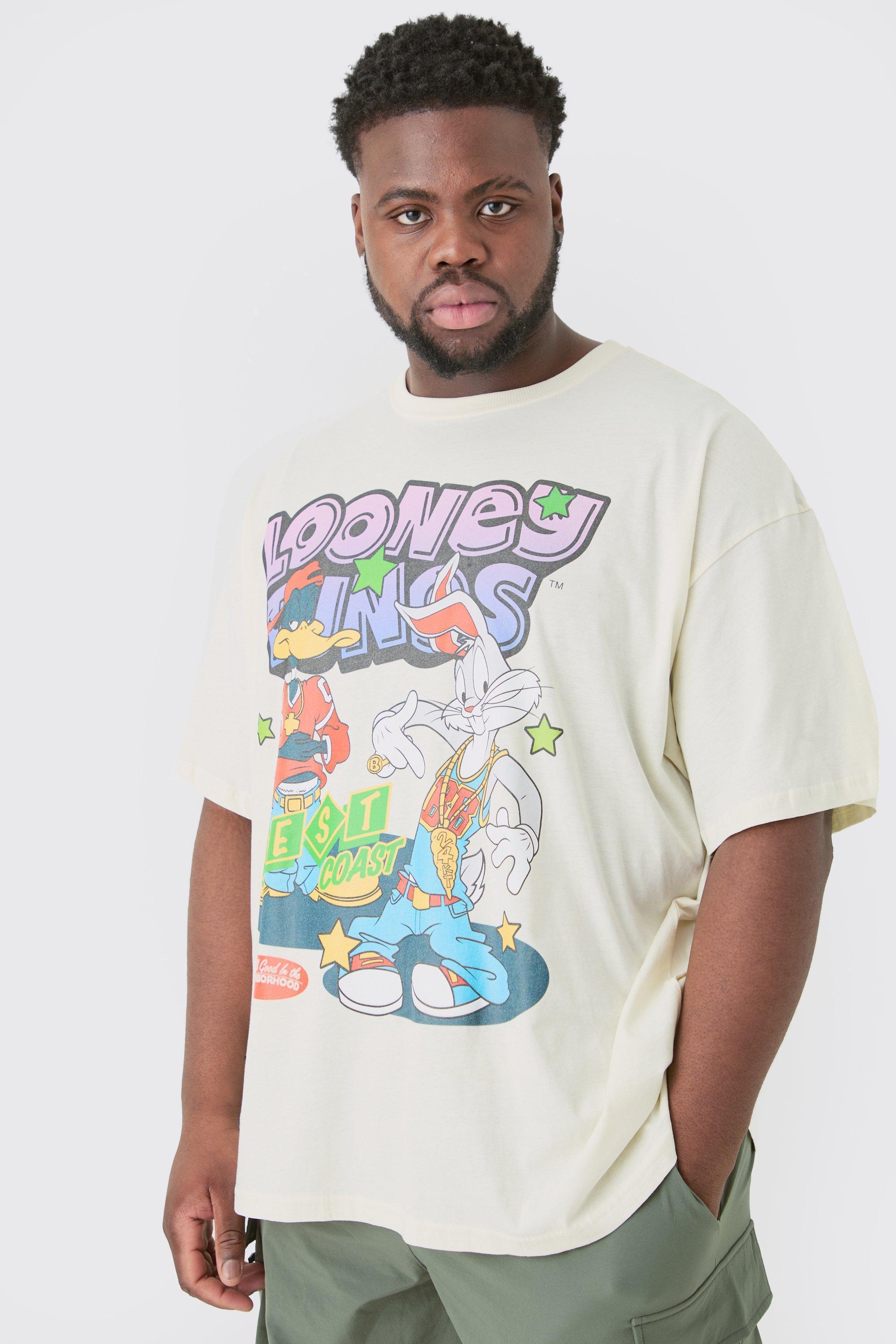 Plus Oversized Looney Tunes License T-shirt Ecru | boohooMAN USA Product Image