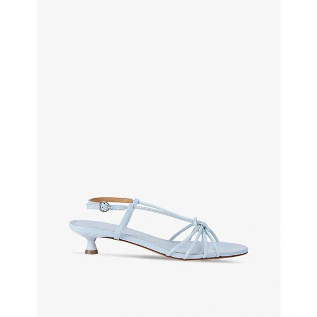 Rhonda Glossed-leather Sandals In Blue Product Image