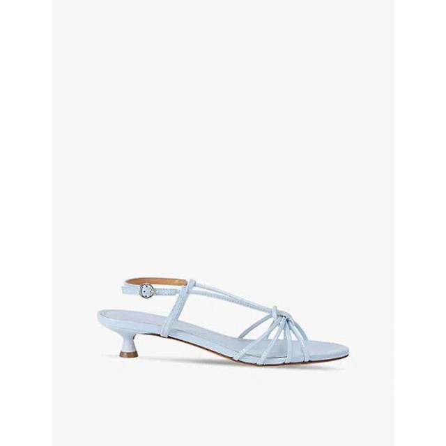 Rhonda Glossed-leather Sandals In Blue Product Image