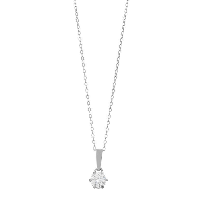 Stella Valentino Sterling Silver 1 Carat T.W. Lab-Created Moissanite Drop Pendant Necklace, Womens Product Image