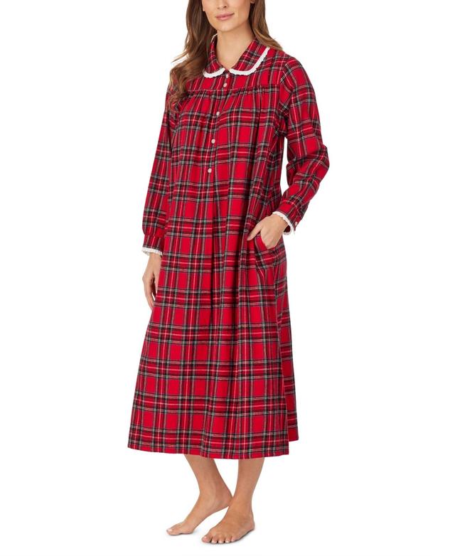 Lanz of Salzburg Cotton Lace-Trim Flannel Nightgown Product Image