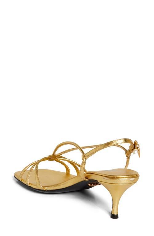 PRADA Gold Leather Sandals In Golden Product Image