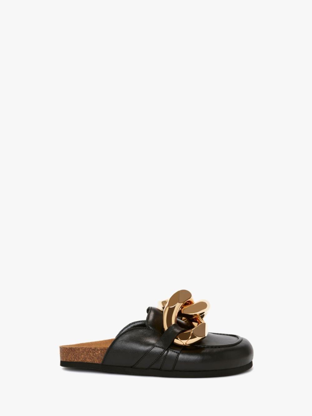 CHAIN LOAFER LEATHER MULES in black | JW Anderson US  Product Image