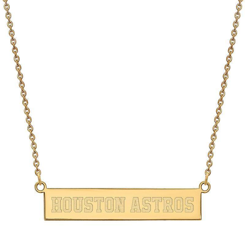 LogoArt Houston Astros Bar Link Necklace, Womens, Gold Product Image