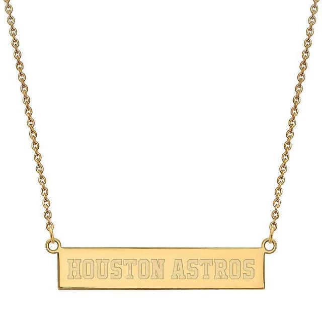 LogoArt Houston Astros Bar Link Necklace, Womens, 14k Gold Plated Product Image