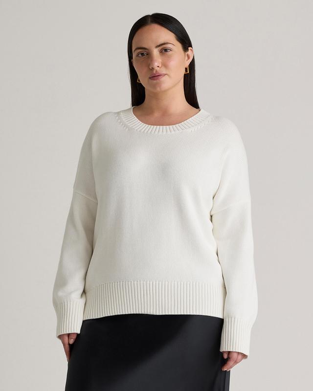 100% Organic Cotton Boyfriend Crew Sweater - Plus Size Product Image