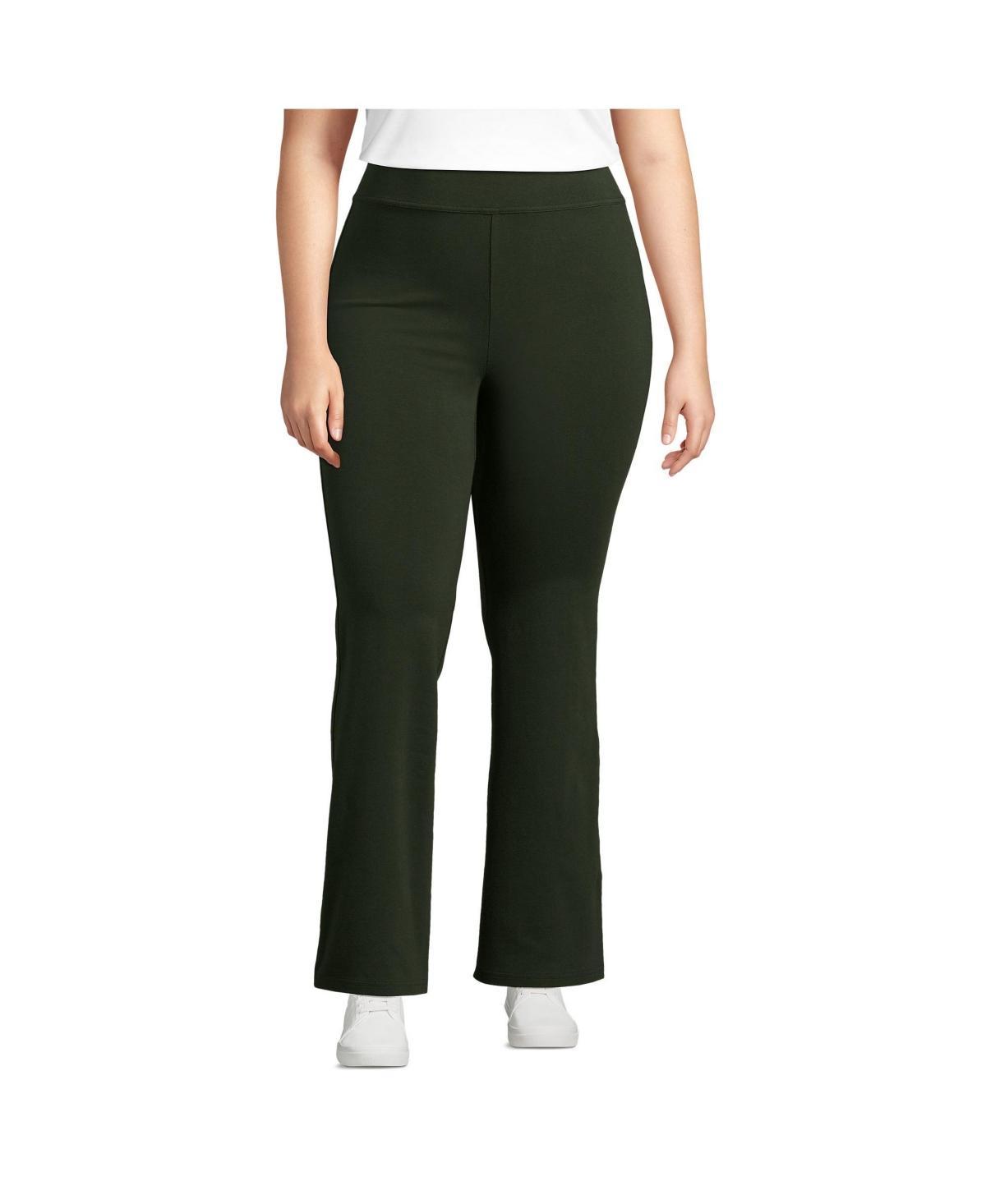 Plus Size Lands End Starfish High-Rise Flare Pants, Womens Fresh Green Product Image