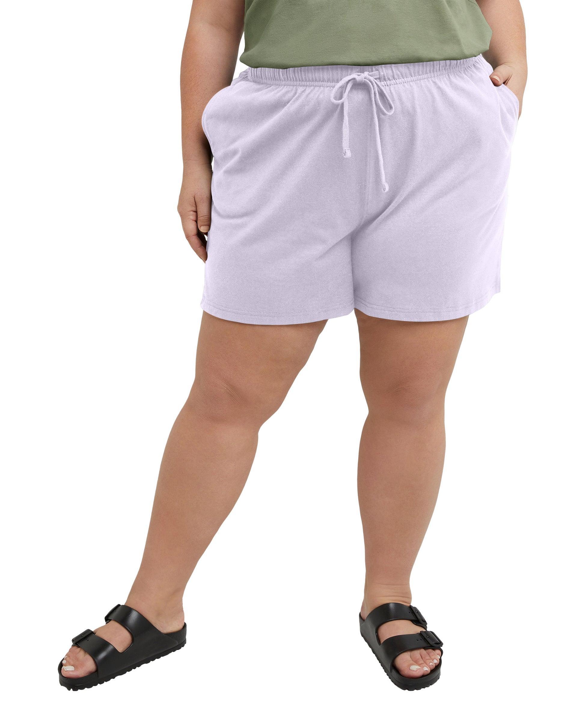 Hanes Originals Womens Cotton Jersey Shorts, 4 (Plus Size) Urban Lilac 4X Product Image