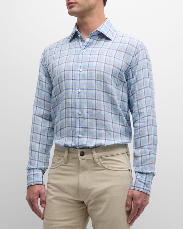 Mens Woodlawn Linen Check Sport Shirt Product Image