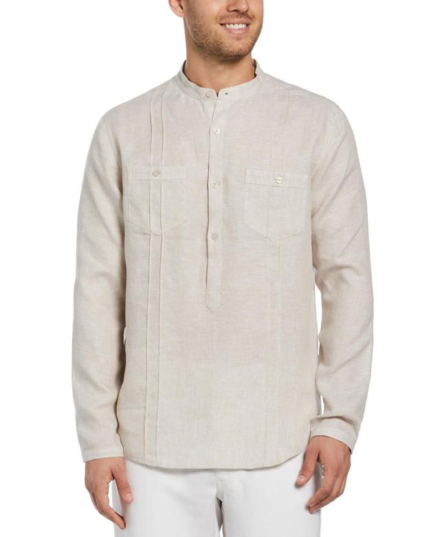 Cubavera Mens Regular-Fit Banded Collar Popover Linen Shirt Product Image