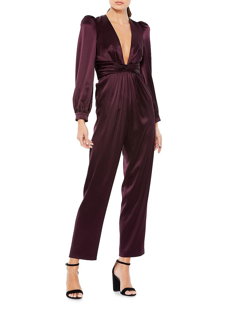 Womens Ieena Satin Long-Sleeve Jumpsuit Product Image