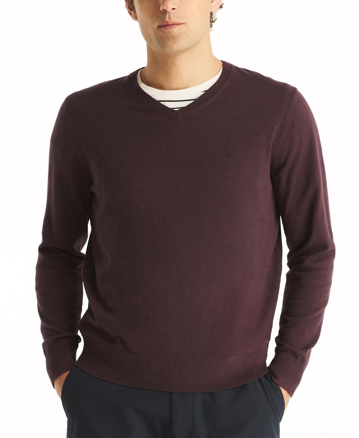 Nautica Mens Navtech Classic-Fit Solid V-Neck Sweater Product Image