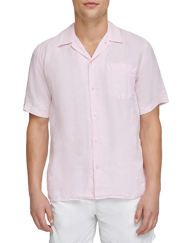 Vilebrequin Short Sleeved Solid Linen Shirt Product Image