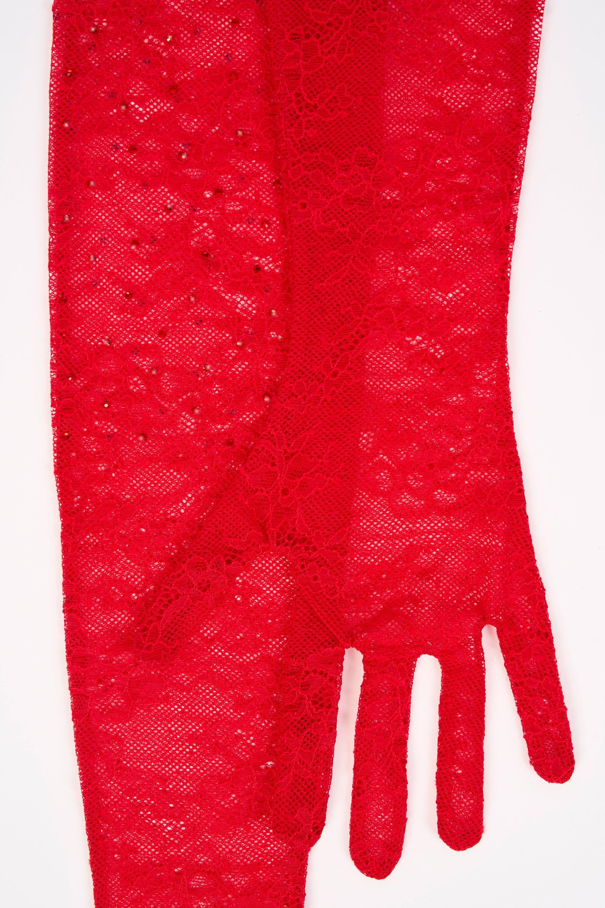 Lace Gloves in Fire Red Product Image