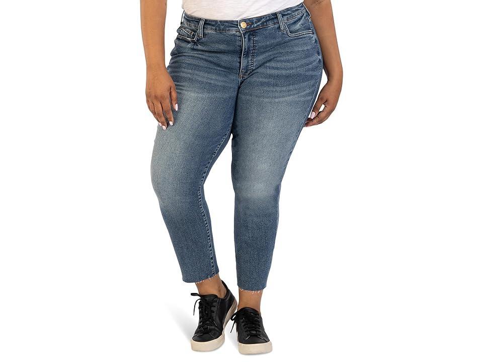 KUT from the Kloth Reese Fab Ab Raw Hem High Waist Ankle Slim Jeans Product Image