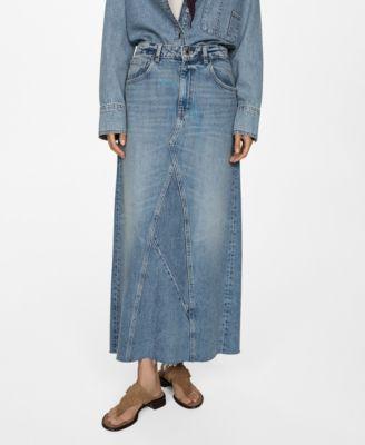 Mango Womens Slit Denim Skirt Product Image