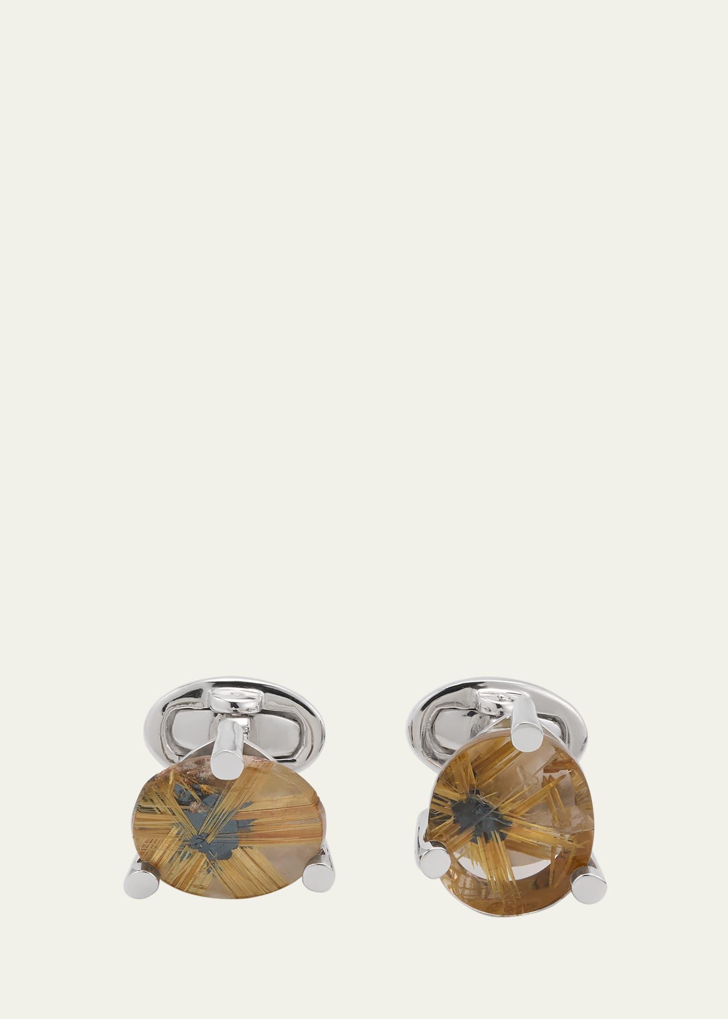 Mens Rutilated Quartz Cufflinks Product Image