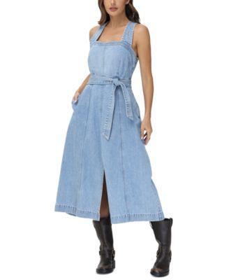 Women's Chambray Cross-Back Midi Dress  Product Image