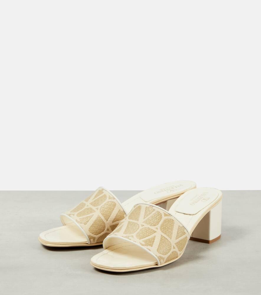 Valentino Vlogo 50 Toile Iconographe Sandal In Beige Product Image