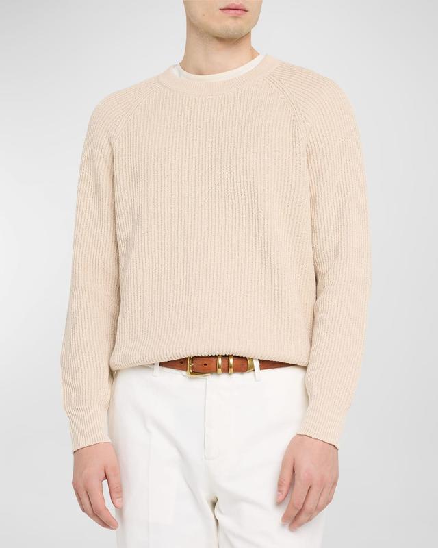 Mens Cotton Ribbed Crewneck Sweater Product Image