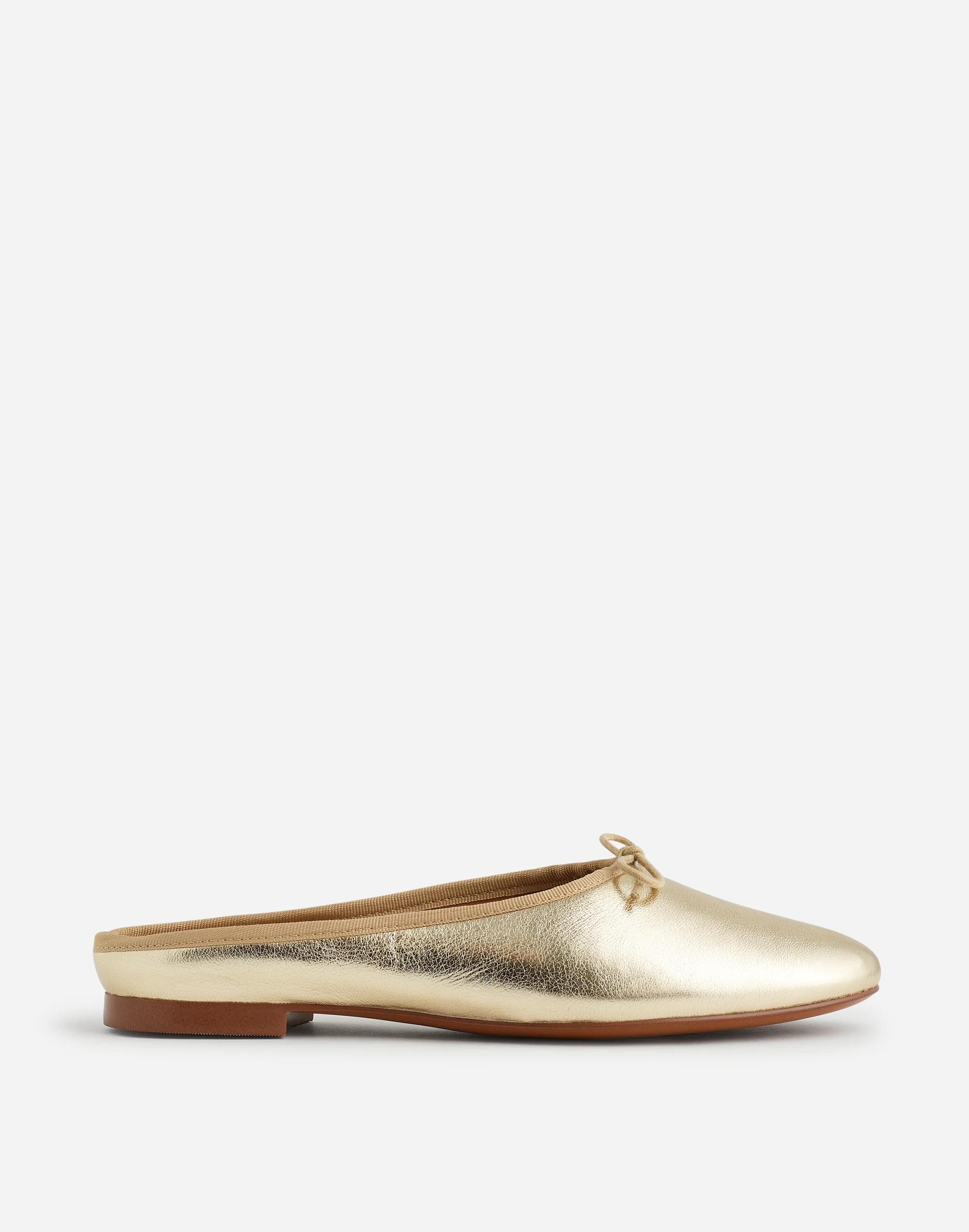 The April Ballet Flat Mule in Metallic Leather Product Image