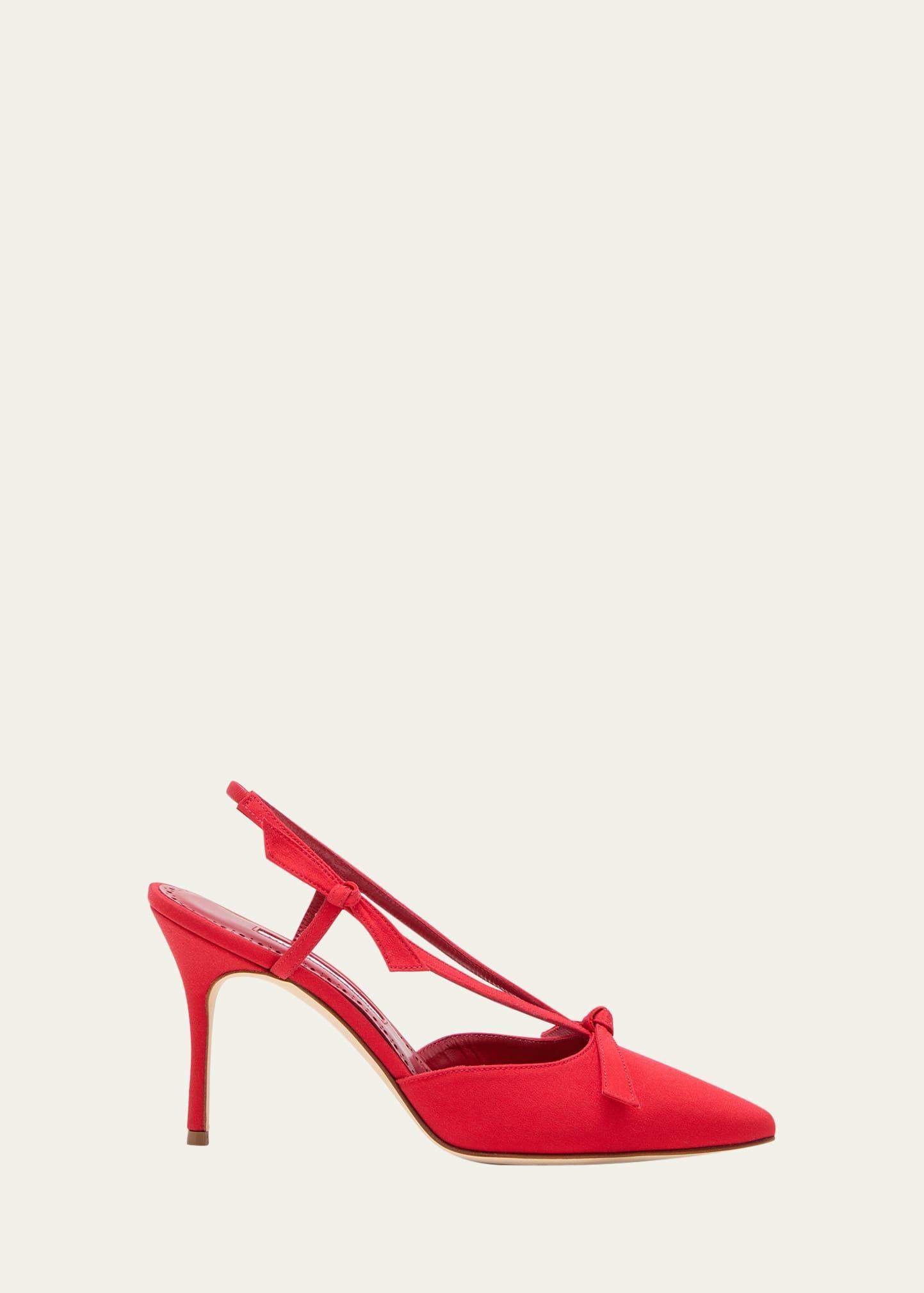 Cortintia Satin Bow Slingback Pumps Product Image