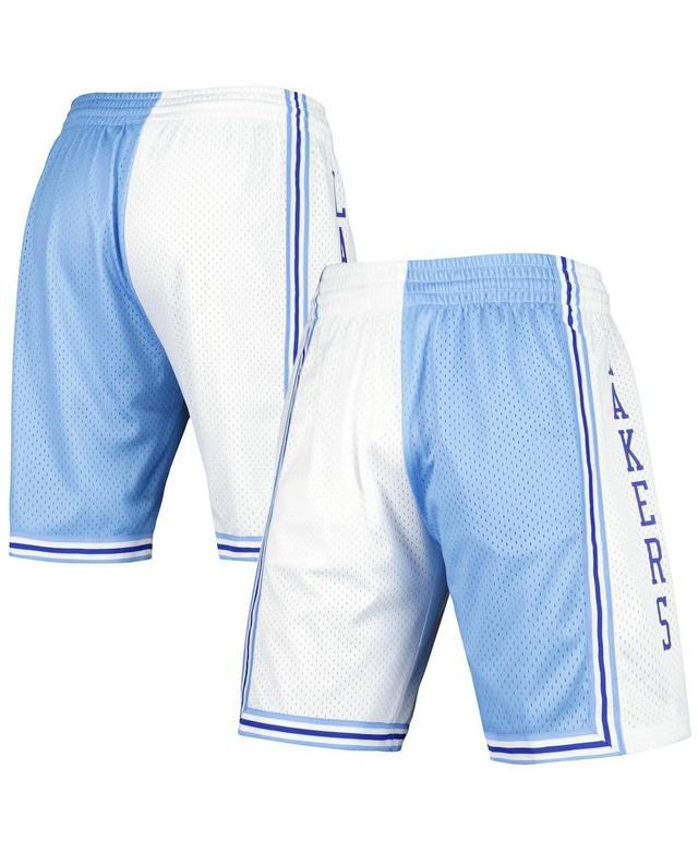 Mens Mitchell & Ness Powder Blue/White Los Angeles Lakers Hardwood Classics 1996 Split Swingman Shorts Product Image