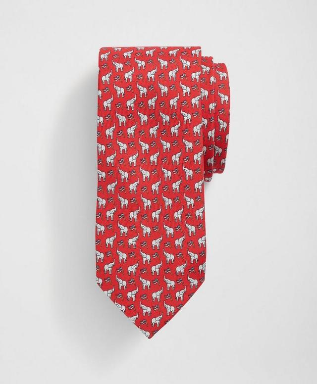 Elephant Motif Silk Tie Product Image