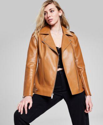 Women's Oversized Faux-Leather Moto Jacket, Created for Macy's Product Image