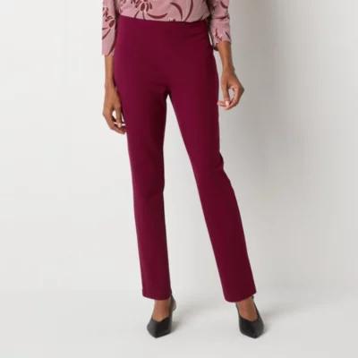 Liz Claiborne-Tall Alexis Ponte Womens Mid Rise Straight Pull-On Pants Product Image