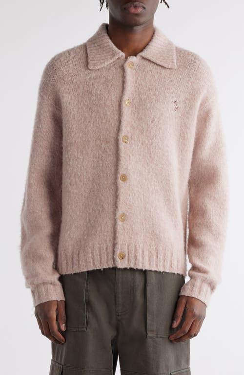 Shetland Wool Polo Cardigan In Pink Product Image