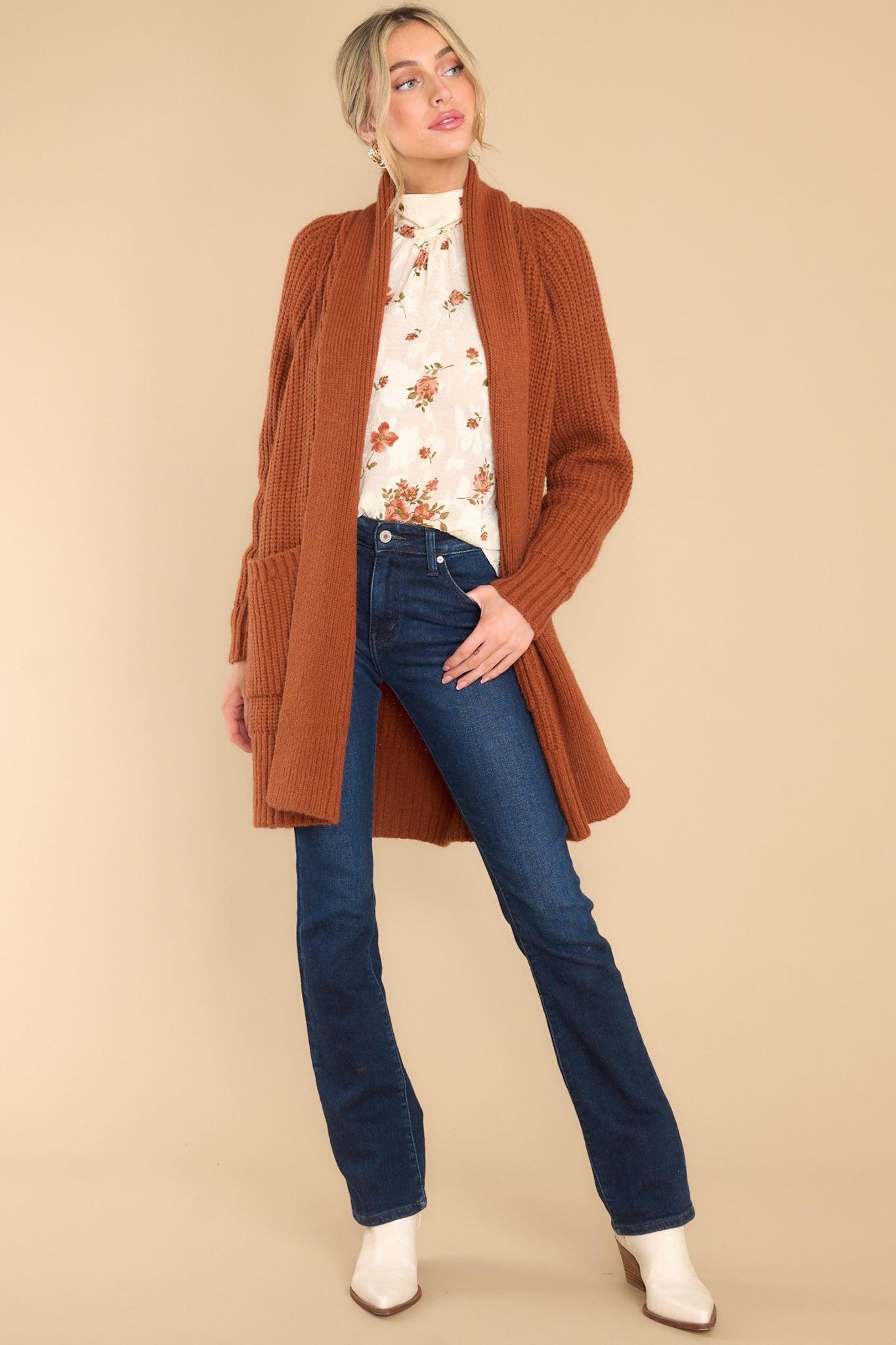 Rustic Charm Brown Cardigan product image