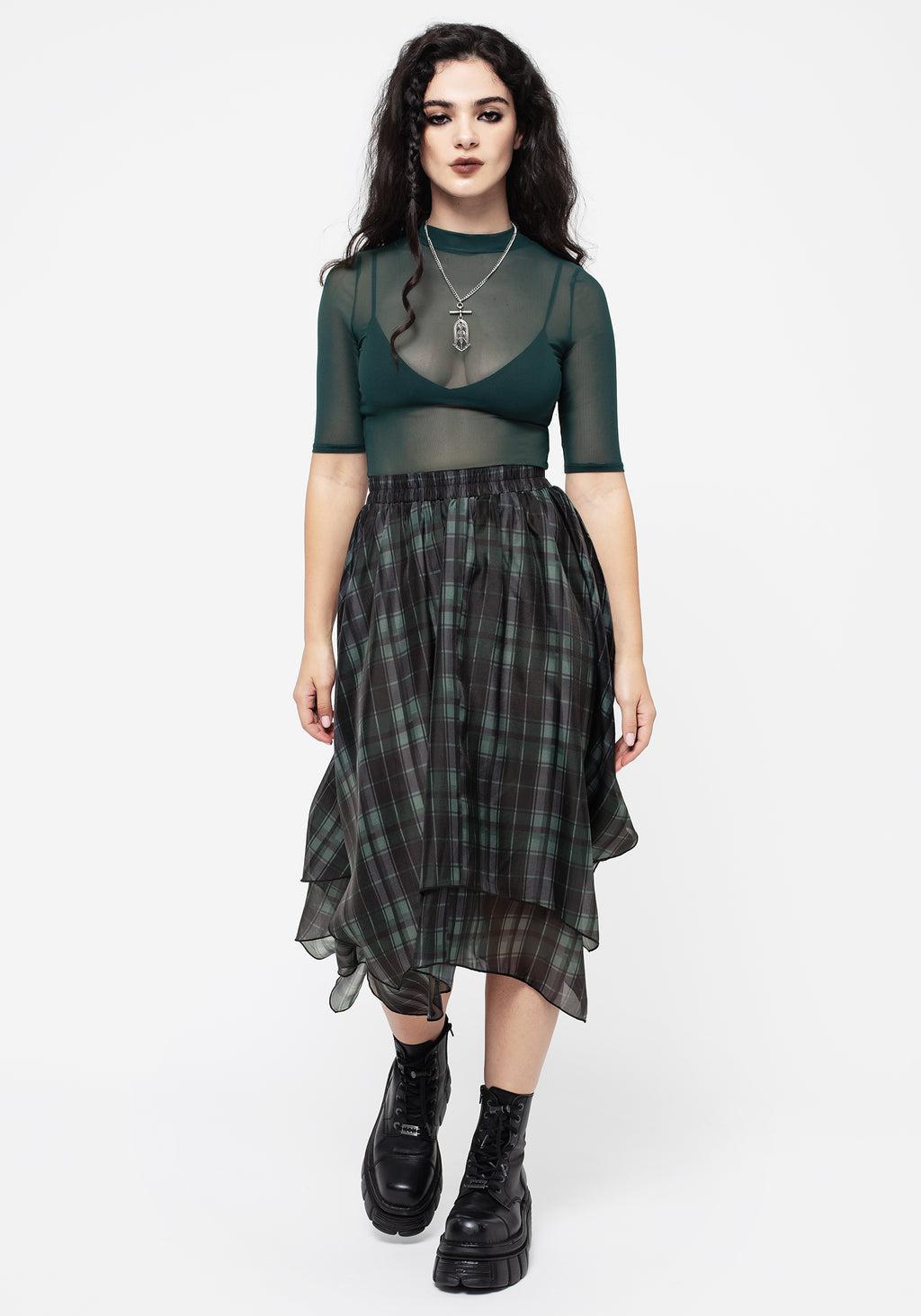 Checkmate Layered Organza Handkerchief Hem Skirt Product Image