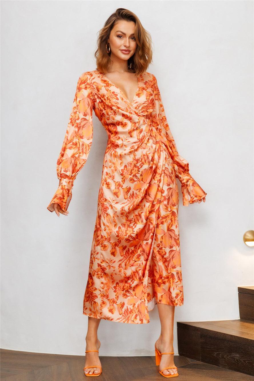 Hidden Card Maxi Dress Orange Product Image