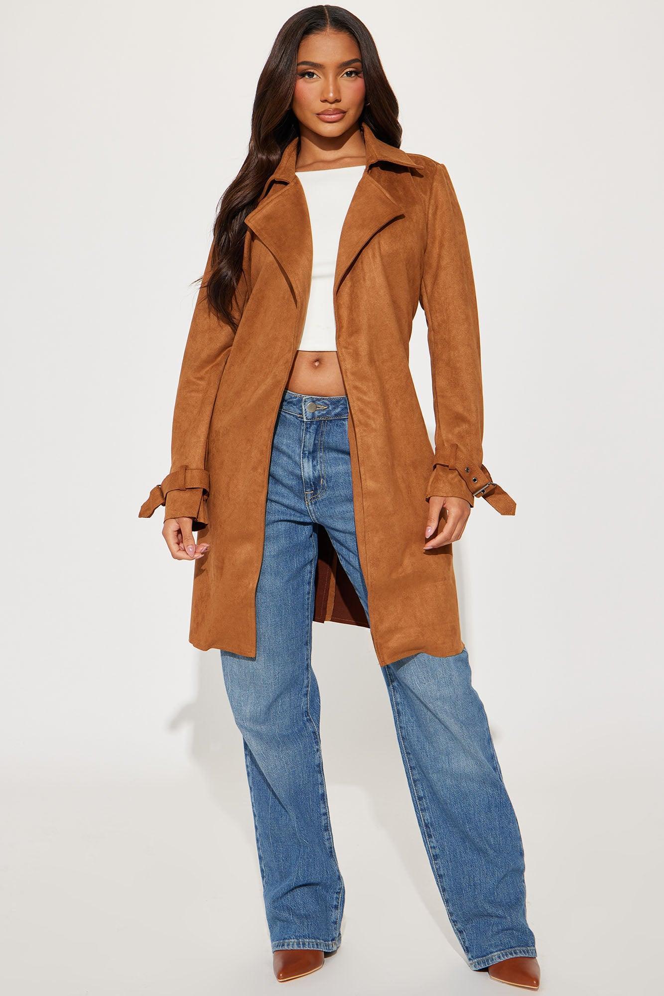 Camila Faux Suede Trench - Camel Product Image