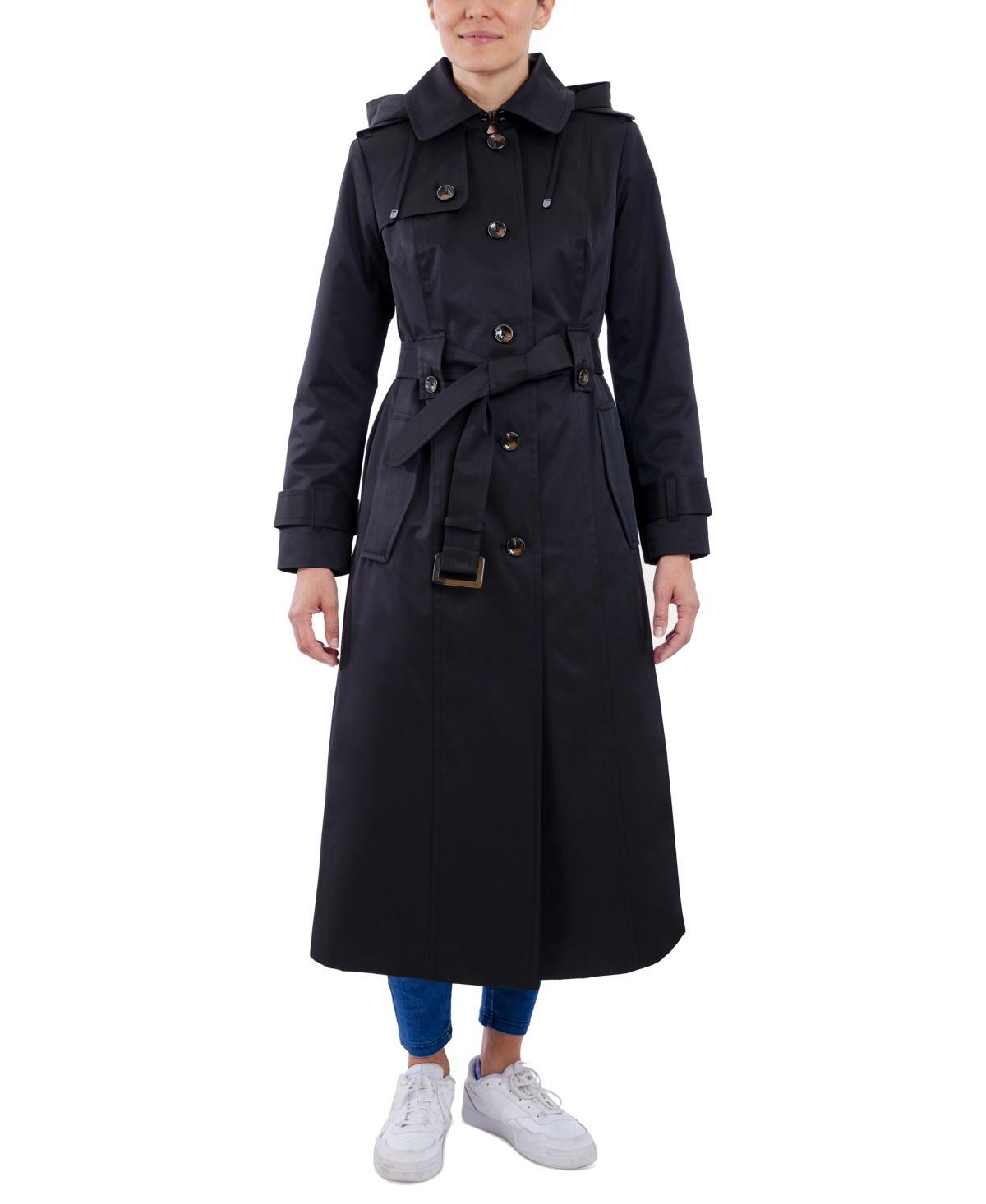 London Fog Womens Hooded Belted Maxi Trench Coat product image