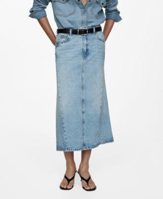 Mango Womens Slit Denim Skirt Product Image