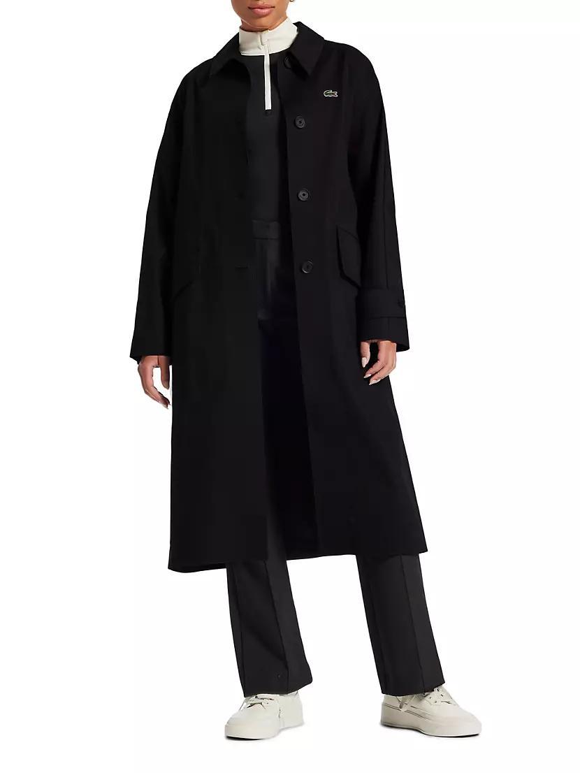 Lacoste x Bandier Belted Cotton-Blend Trench Coat Product Image