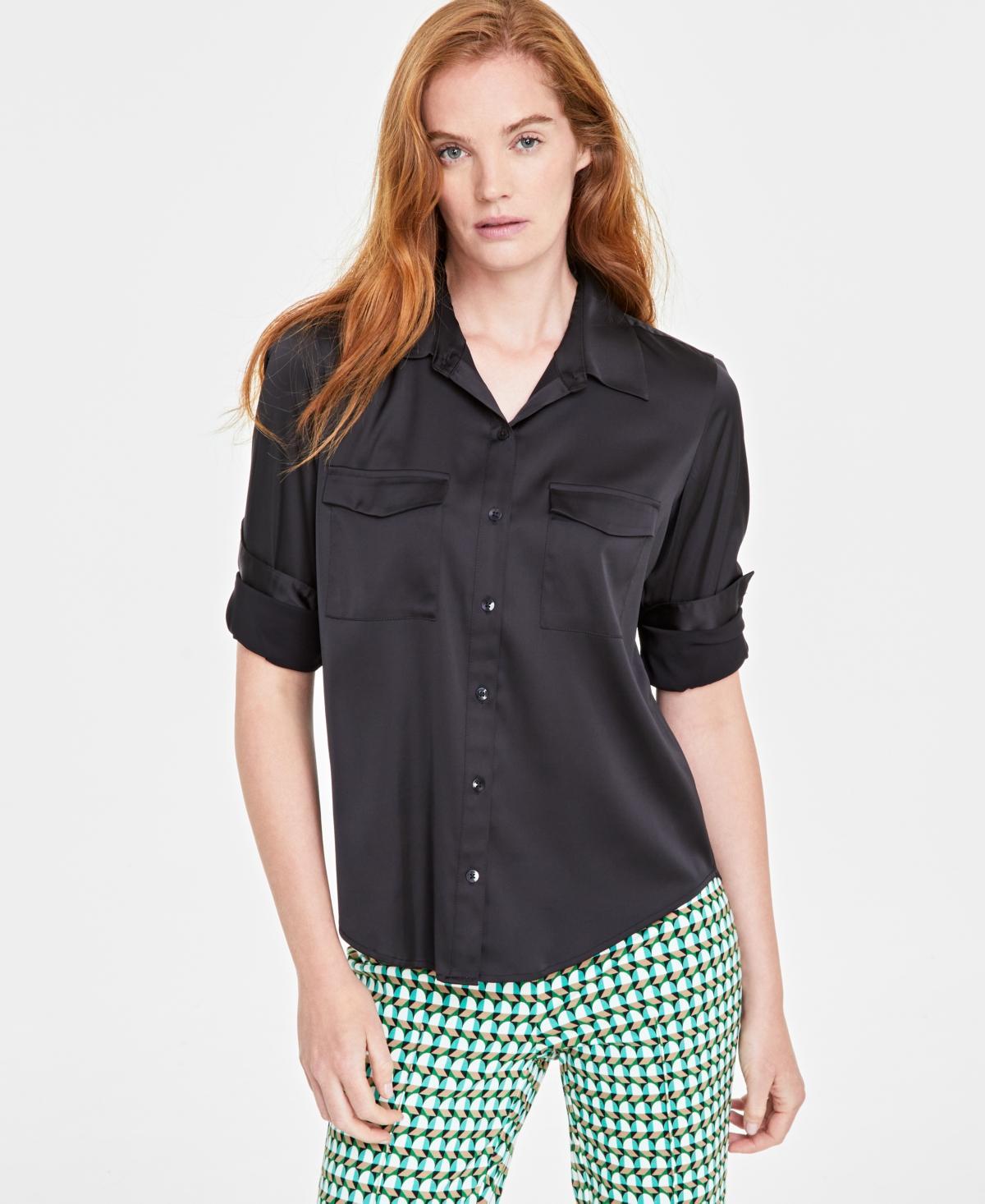 On 34th Womens Button-Front Long-Sleeve Utility Shirt, Created for Macys Product Image