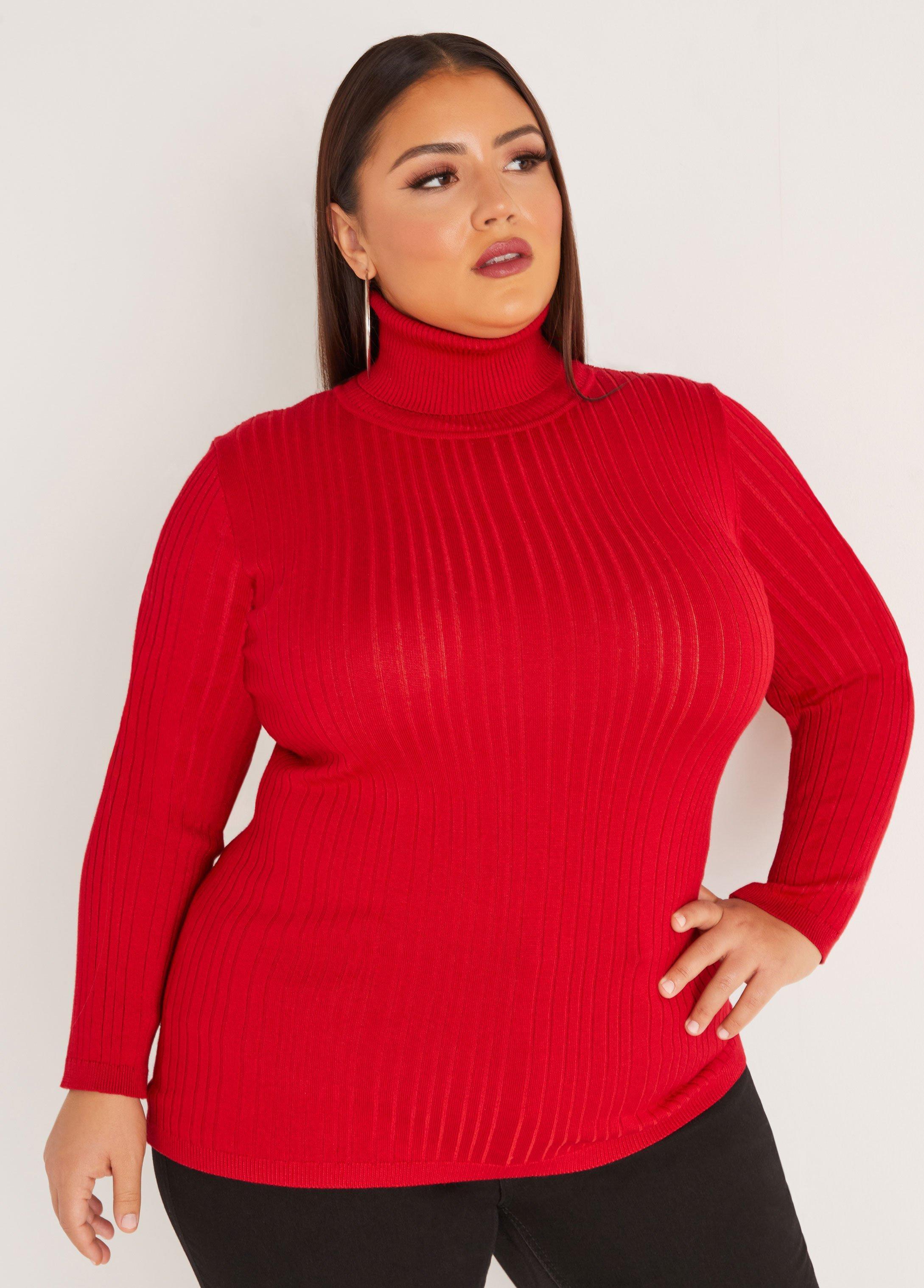 Plus Size Turtleneck Pullover Sweater, - Ashley Stewart Product Image