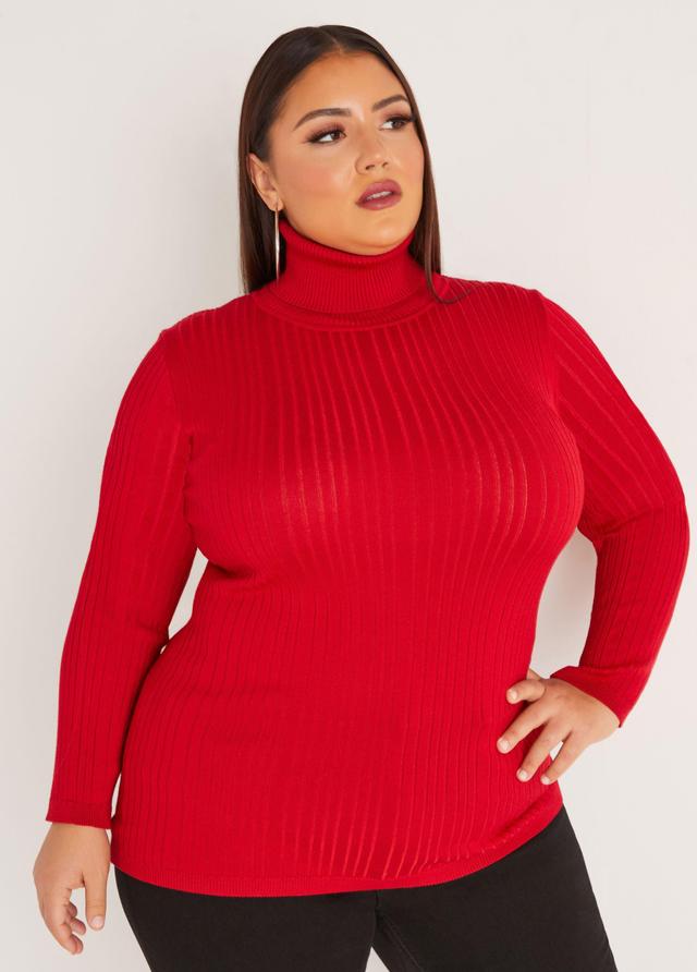 Plus Size Turtleneck Pullover Sweater, - Ashley Stewart Product Image