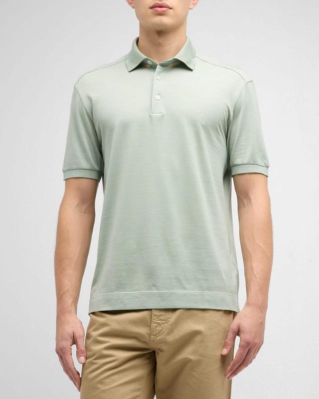 Mens Cotton-Silk Polo Shirt Product Image