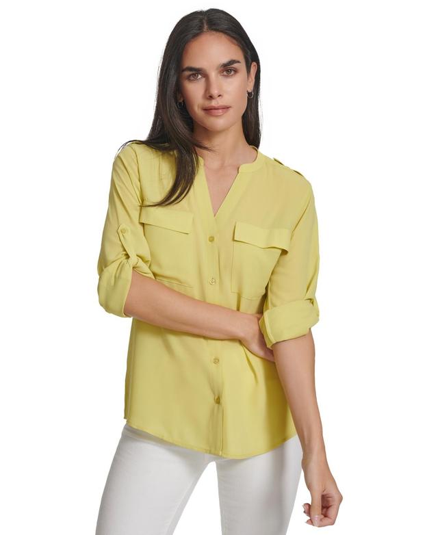 Women's Roll-Tab Sleeve Button Down Shirt Product Image