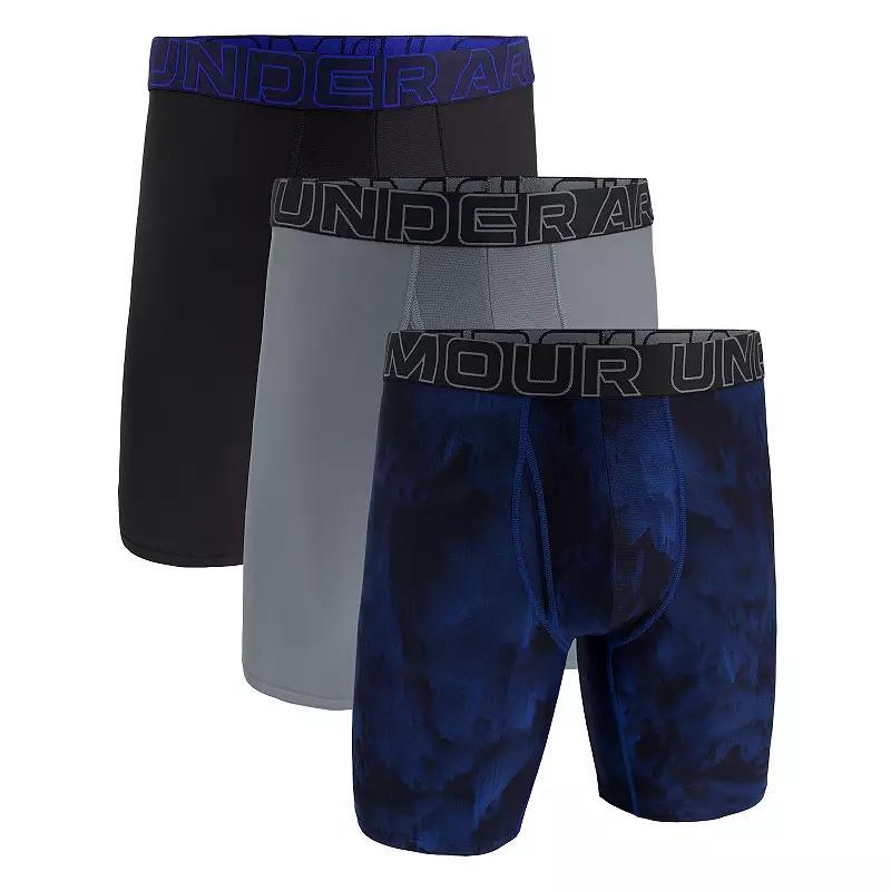 Mens Under Armour 3-pack Performance Tech Fashion 9-in. Long Leg Boxer Briefs Grey Product Image