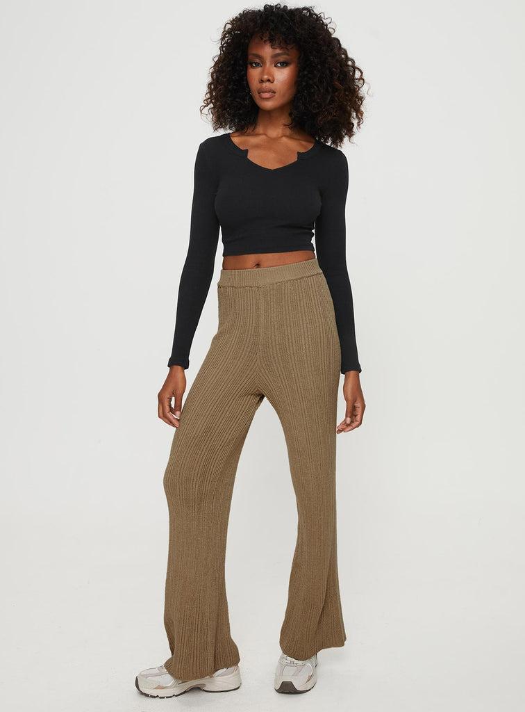 Lexie Knit Pants Beige Marle Product Image