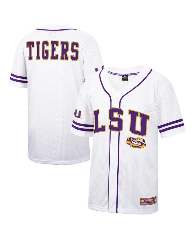 Mens Colosseum White Lsu Tigers Free Spirited Mesh Button-Up Baseball Jersey - White Product Image